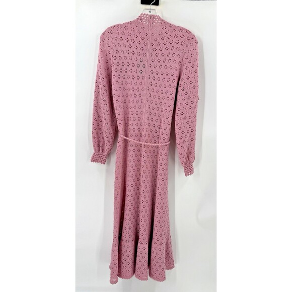 Vintage RARE GORGEOUS Miss Joann California Knit Crochet Pink Split Sleeve "10" - Picture 10 of 13